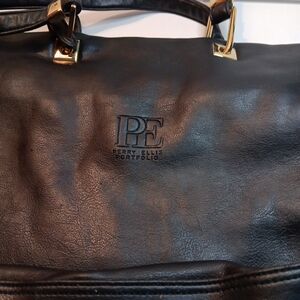 Perry Ellis Portfolio Black Leatherhand Bag VGC   SUPERSAVER ITEM
